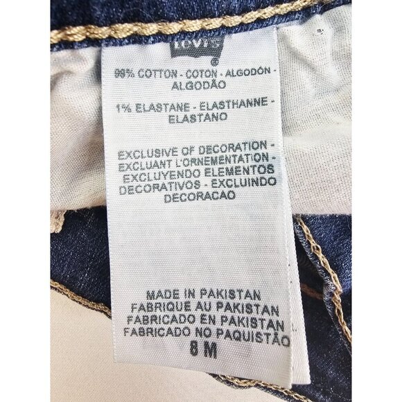 Levi's Size 8M Women 31 Inch Inseam 529 Curvy Boot Cut Blue Denim Logo Tag Jeans - Picture 5 of 12